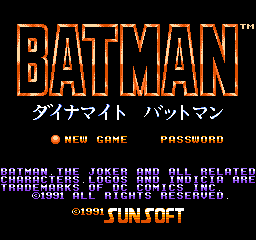 Dynamite Batman Title Screen